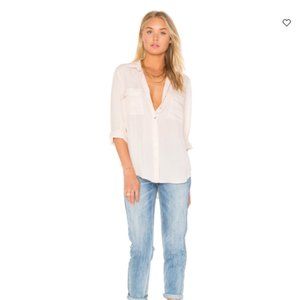 L’Agence Ivory Silk Margaret Double Pocket Blouse